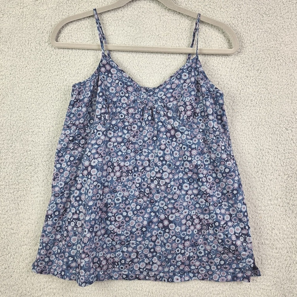 Gap‎ Camisole Womens 4 Blue Purple Ditsy Floral Babydoll Soft Girl Romantic Y2K